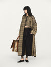 INTO THE EAST 2025 Autumn/Winter Green and Brown Blended Plaid Duffle Vest/Blended Hooded Jacket/Coat ITE-E1DGAW143GBR20CO-LZ Coat (E1DGAW139GBR20VE)